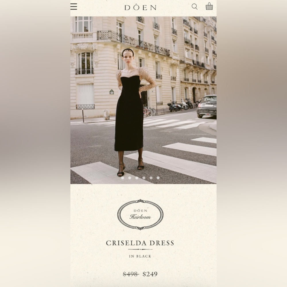 Doen Black Criselda Midi Dress